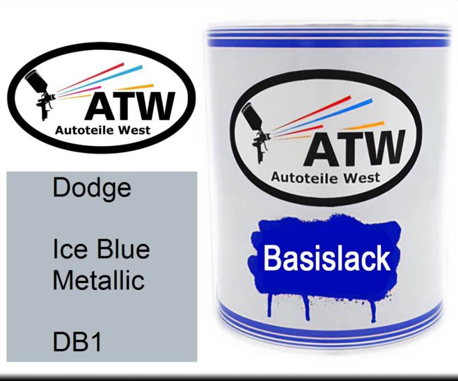 Dodge, Ice Blue Metallic, DB1: 1L Lackdose, von ATW Autoteile West.